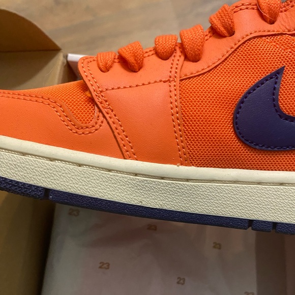 Air Jordan 1 Mid Orange/Navy Size 10.5 Shoes CD7240-804 with Box - Picture 9 of 10